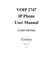 Cortelco VOIP 2747 User manual