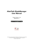 Cyclades AlterPath BladeManager User manual