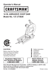 Craftsman 137.375630 Operator`s manual