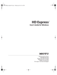 MOTU HD Express User`s guide