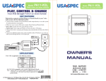 usa-spec PA11-VOL Owner`s manual