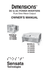 Sensata 12/1200N Owner`s manual