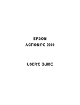 Epson ActionPC 2000 User`s guide