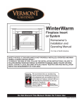 Vermont Castings Winter warm 2100 Operating instructions