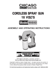 Chicago Electric CORDLESS SPRAY GUN 90880 Operating instructions