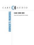Cary Audio Design CAD-40M Owner`s manual