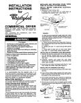 Whirlpool Commercial Dryer Service manual