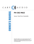 Cary Audio Design PH-302 MkII Owner`s manual