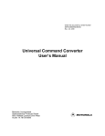 Motorola Command One User`s manual