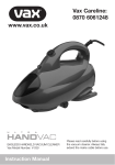 Vax Ultra handvac Instruction manual