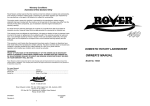 Rover Domestic Domestic Rotary Mower Owner`s manual