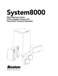 Boston Acoustics System8000 Operating instructions