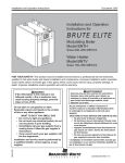 Bradford White BNTV Operating instructions