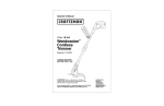 Craftsman 74815 - 18 Volt Cordless 12 in. Line Trimmer Operator`s manual