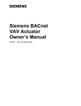 Siemens BACnet ATEC Owner`s manual