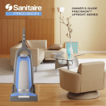Sanitaire PRECISION UPRIGHT SERIES Operating instructions
