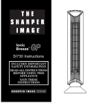Sharper Image Ionic Breeze GP SI730 User manual