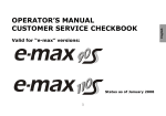 E-max 110 S Operator`s manual
