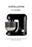 Andrew James 5.2 L Food Mixer Operating instructions