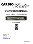 Cardio Theater xTV9R Instruction manual