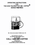 Mr. Coffee TM10 Operating instructions