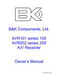 B&K AVR202 Plus Owner`s manual