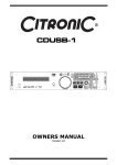 Citronic CDUSB-1 Instruction manual