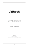 ASROCK Z77 Extreme6 User manual