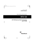 Radio Shack BTX-124 Owner`s manual