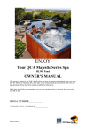 QCA Spa Majestic Series Owner`s manual
