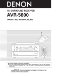 Denon AVR-5800 Operating instructions