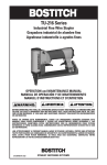 Bostitch TU-216 Series Specifications