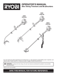 Ryobi RY30120, RY30140, RY30160 Operator`s manual