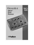 DigiTech Genesis 1 User`s guide