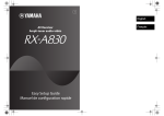 Yamaha RXA830 Setup guide