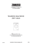 Zanussi Electrolux ZWV 1651S Installation guide