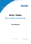 Billion BiPAC 7800NL User manual
