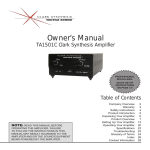 Clark Synthesis TA1501C Owner`s manual