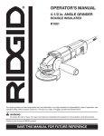 RIDGID R1001 Operator`s manual