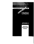 Clarion APX400 Installation manual
