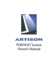 Artison PORTRAIT System Owner`s manual