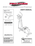 ProForm 650 831.285370 User`s manual