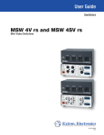 Extron electronics MSW 4V rs User guide