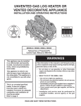 Monessen Hearth DEB20 Operating instructions