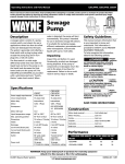 Wayne 330502-001 Operating instructions
