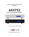 Axium AX4752 Installation guide