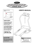 Weslo Cadense 80 User`s manual