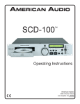 American Audio SCD-100 Operating instructions