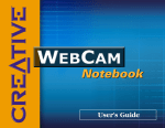 Creative Webcam Notebook User`s guide