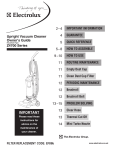 Upright Vacuum Cleaner Owner`s Guide Z4700 Series IMPORTANT